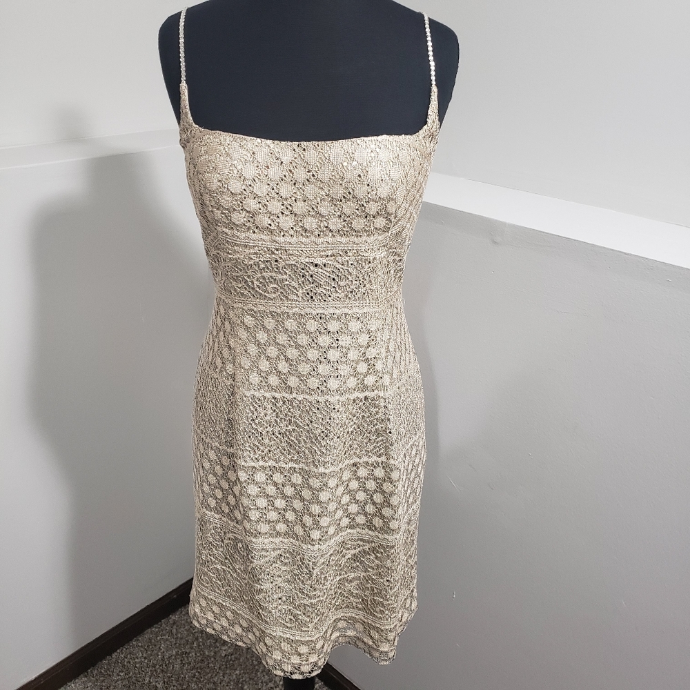Bari Jay Gold Sequin Homecoming Mini Dress, Size 5/6